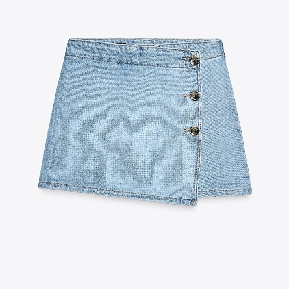 Zara Light Blue Denim Mini Skirt